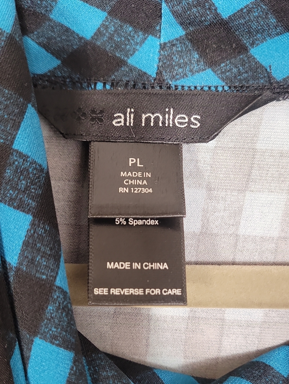 Ali Miles Mixed Plaid Cowl Neck Sweater Tunic Size Large - Picture 4 of 10